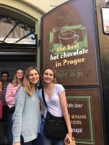 Ashley and I at the BEST chocolate, cinnamon almond store